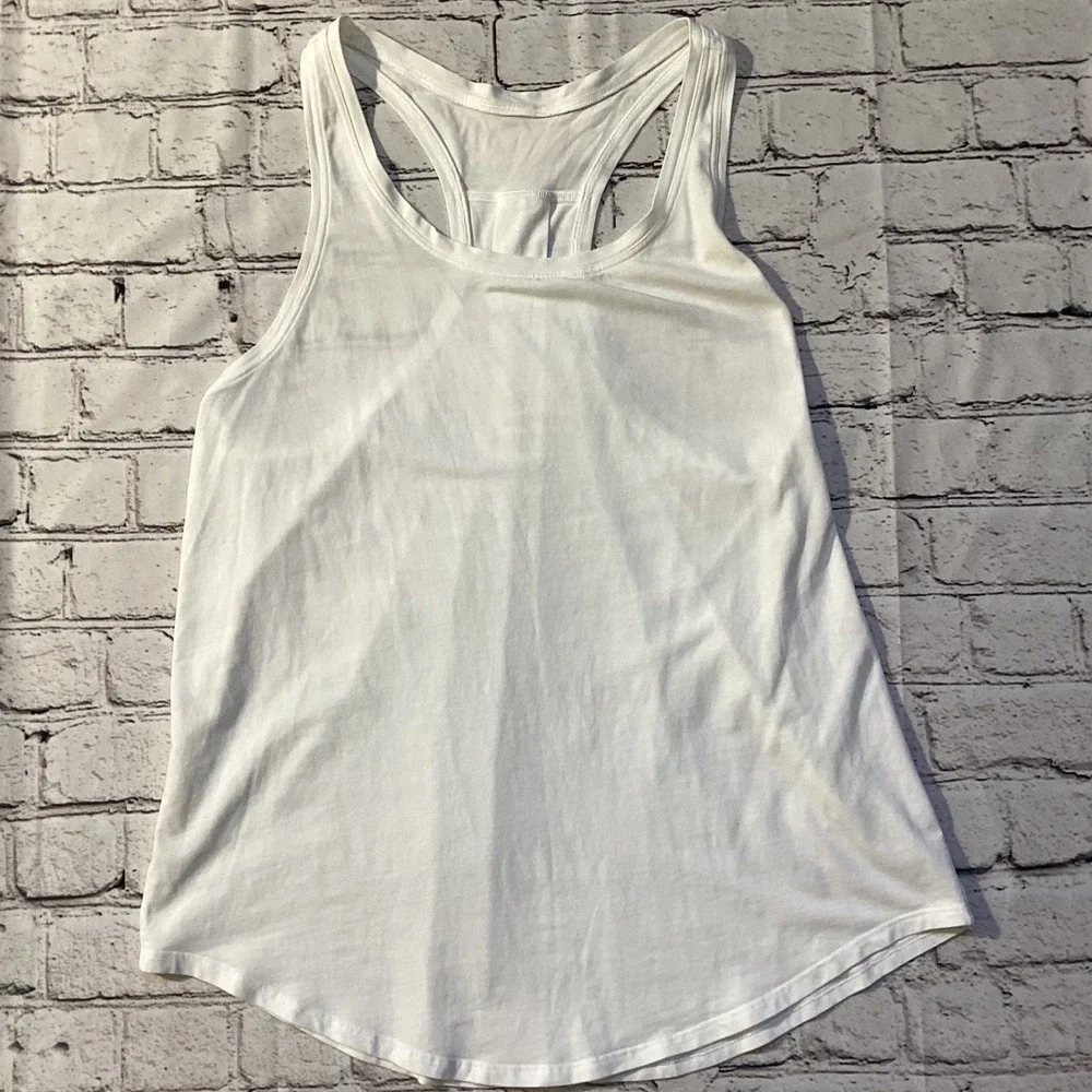 Lululemon White Hawaii Island Graphic Racerback Tank Top No Size Dot